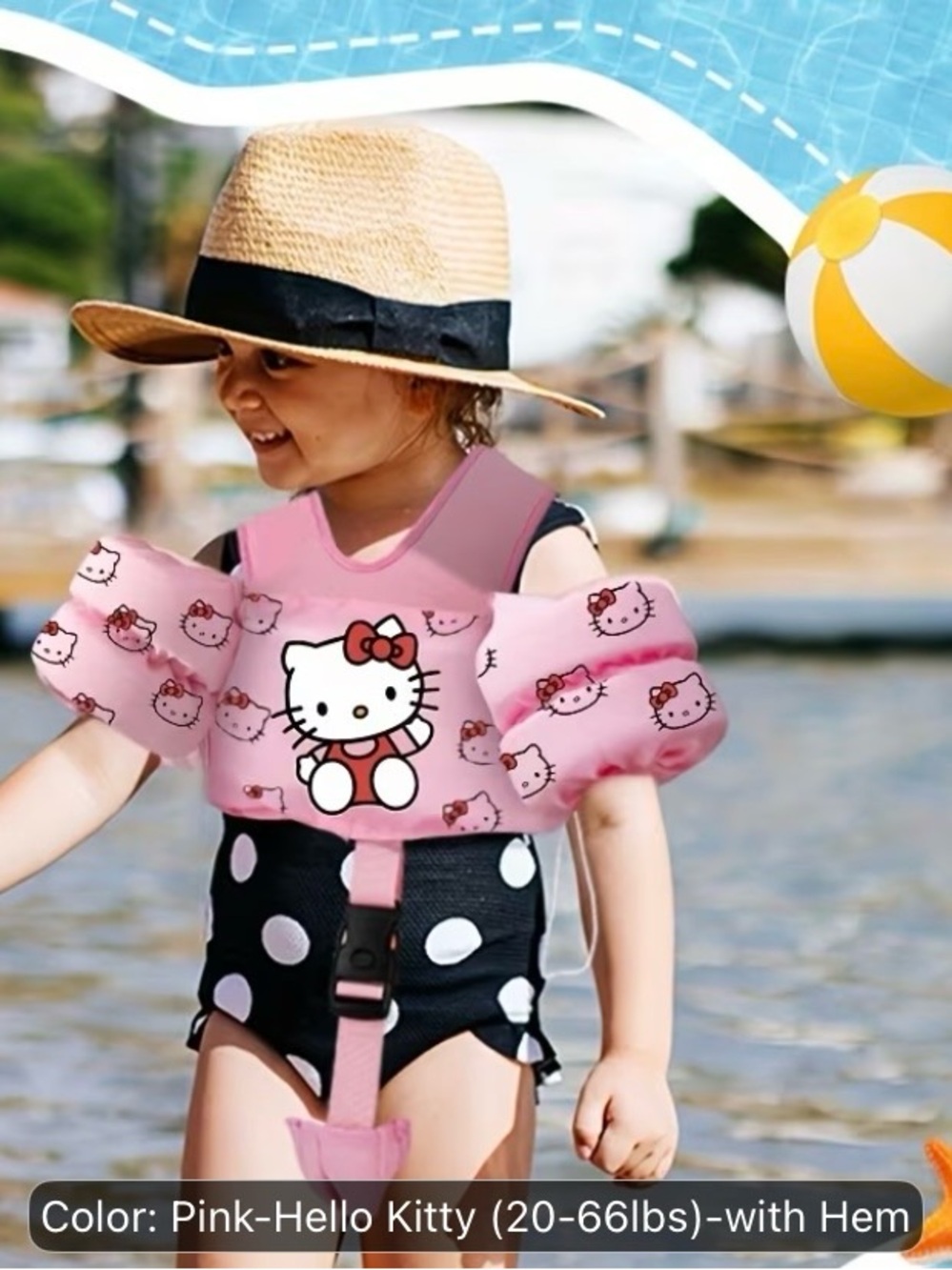 Hello Kitty Pink Swim Float Vest for Kids